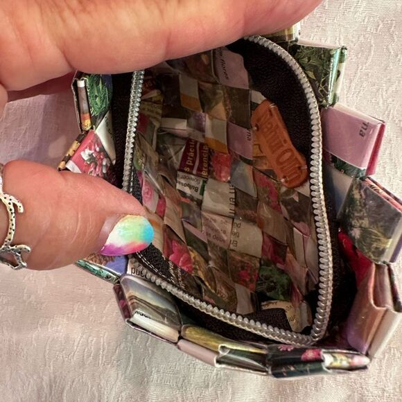 Nahui Ollin Candy Wrapper Multicolor Removable Strap Wristlet Wallet Keychain - Picture 6 of 14